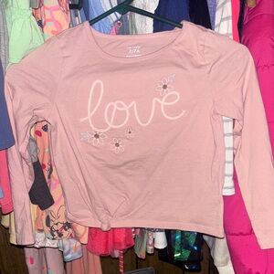 Cat & Jack Pink Floral Love Long Sleeve Tee